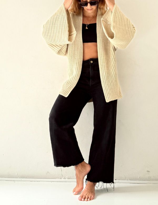 Kimono Alforza Beige