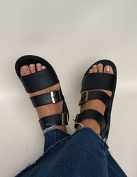 SANDALIAS FLAT NEGRO