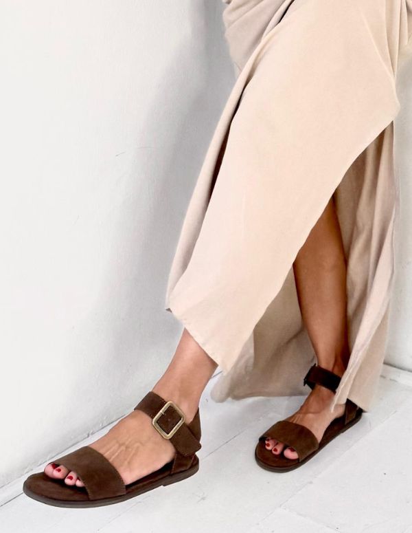 SANDALIAS SLIM CAFÉ OSCURO